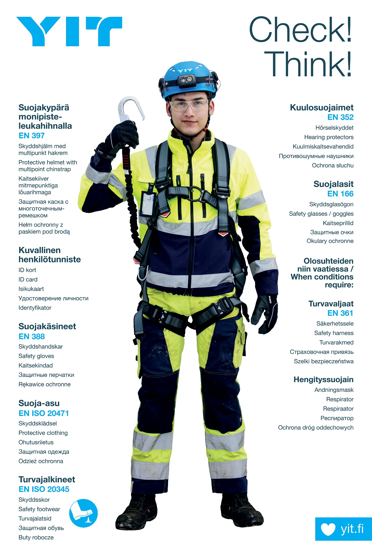 Protective equipment at YIT’s construction sites